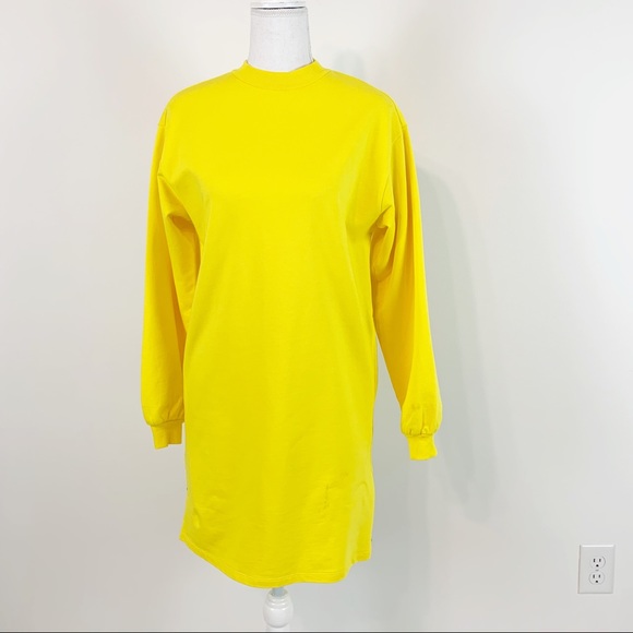 yellow sweatshirt dress